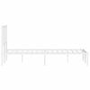 vidaXL Metal Bed Frame without Mattress with Headboard White 135x190cm