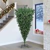 vidaXL Upside-down Artificial Pre-lit Christmas Tree with Ball Set