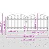 vidaXL Fence Gate with Lock Grey 401 x 200 cm Steel