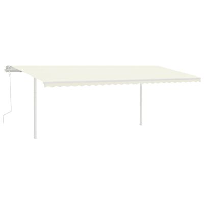 vidaXL Manual Retractable Awning with LED 6x3.5 m Cream