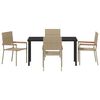 vidaXL Garden Dining Set with Cushion 5 pcs Beige Poly Rattan