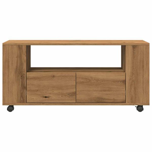 vidaXL TV Cabinet with Wheels Artisan Oak 102x34.5x43 cm Engineered Wood