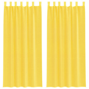 vidaXL Voile Curtains with Loops 2 pcs Yellow 140x245 cm