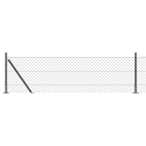 vidaXL Fence Post Grey 10 x 0.4 m (40 x 40 mm mesh) Steel and PVC
