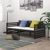 vidaXL Day Bed without Mattress Black Solid Wood Pine 90x200cm