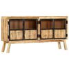 vidaXL Sideboard Brown and Black 160x30x80 cm Solid Rough Mango Wood