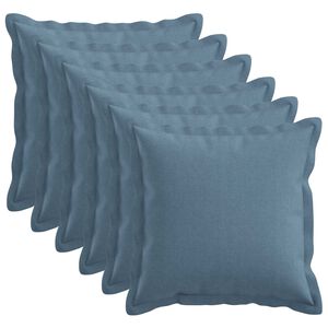 vidaXL Cushion Cover 6 pcs HOUTEN Jeans Blue 40 x 40 cm Faux Linen