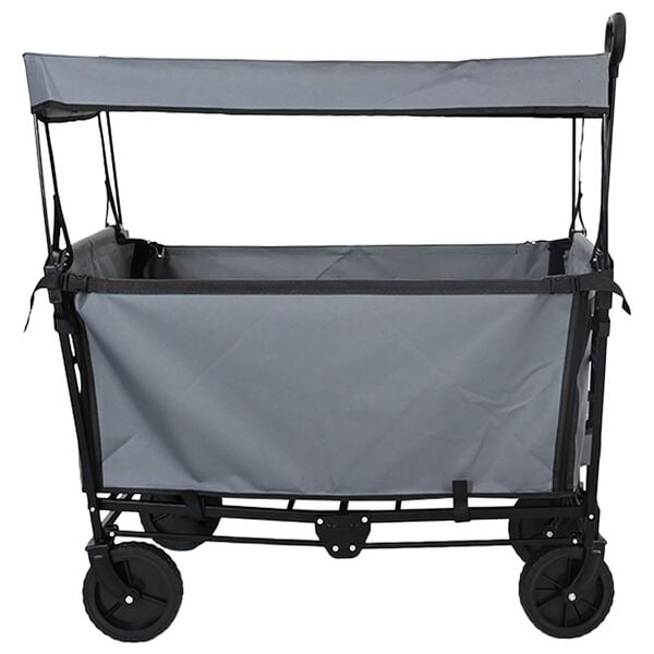vidaXL Folding Hand Trolley Grey 105 x 56.5 x 116 cm Oxford Cloth