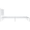 vidaXL Metal Bed Frame without Mattress with Headboard White 140x190cm
