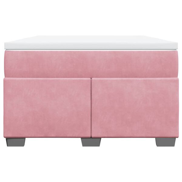 vidaXL Box Spring Bed with Mattress Pink 120x200 cm Velvet