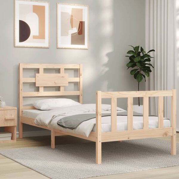 vidaXL Bed Frame without Mattress Single Solid Wood Pine