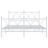 vidaXL Metal Bed Frame without Mattress with Footboard White 140x190cm