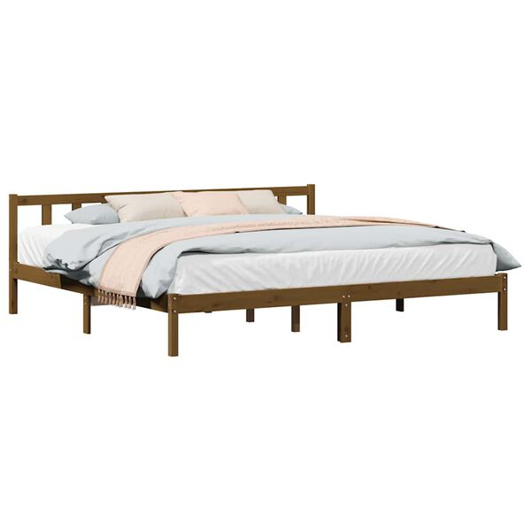 vidaXL Bed Frame without Mattress Honey Brown Solid Wood 200x200 cm