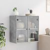 vidaXL Wall Cabinet with Glass Doors Concrete Grey 68x37x68.5 cm