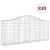 vidaXL Arched Gabion Baskets 30 pcs 200x30x80/100 cm Galvanised Iron