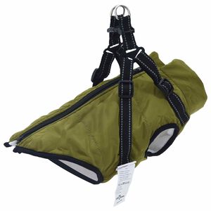 vidaXL Dog Coat Army Green L36 Fleece and Polyester