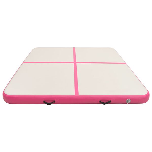 vidaXL Inflatable Gymnastics Mat with Pump 200x200x10 cm PVC Pink