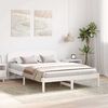 vidaXL Bed Frame with Headboard White 140 x 200 cm Solid Pine Wood