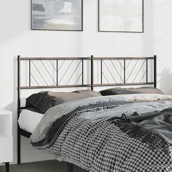 vidaXL Metal Replace Headboard Black 150 cm