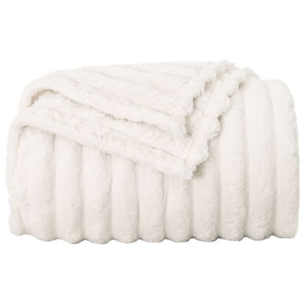 vidaXL Throw Blanket Cream 200 x 150 cm Fleece
