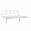 vidaXL Metal Bed Frame without Mattress with Headboard White 200x200cm