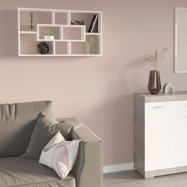 FMD Wall-mounted Shelf Rectangular with 8 Compartments White