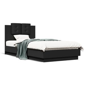 vidaXL Bed Frame without Mattress Black 90x190 cm Single