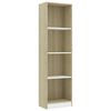 vidaXL 4-Tier Book Cabinet White and Sonoma Oak 40x24x142 cm Engineered Wood