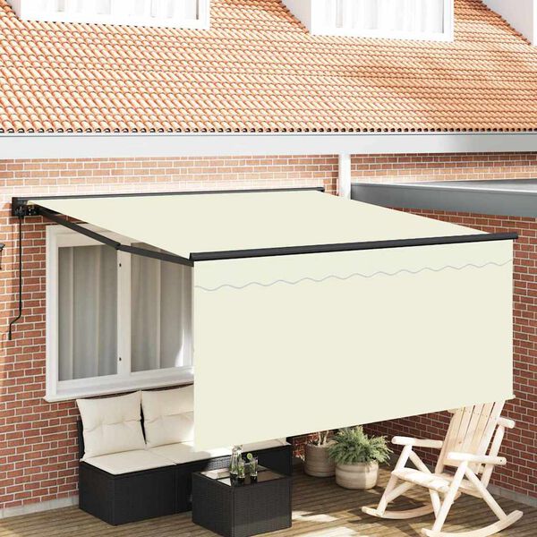 vidaXL Retractable Awning Cream 300 x 250 cm Polyester and Aluminium