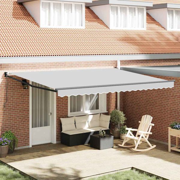 vidaXL Retractable Awning Manual Anthracite 500 x 300 cm Aluminium
