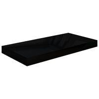 vidaXL Floating Wall Shelf High Gloss Black 50x23x3.8 cm MDF