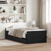 vidaXL Bed Frame with Drawer Black Oak 90 x 200 cm Solid Pine Wood