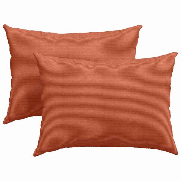vidaXL Sofa Pillows 2 pcs Red Orange 70 x 50 cm Corduroy Fabric
