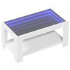 vidaXL Coffee Table with LED White 93x53x45 cm Engineered Wood