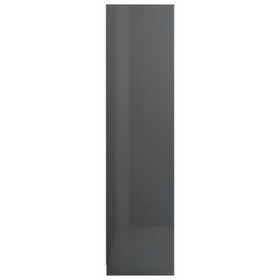 vidaXL Wardrobe High Gloss Grey 100x50x200 cm Chipboard