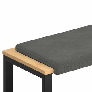 vidaXL Bench Cushion Corduroy Dark Grey Depth 35 cm