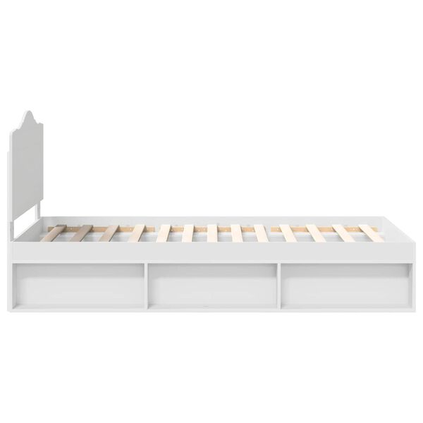 vidaXL Bed Frame with Headboard White 75 x 190 cm Solid Pine Wood