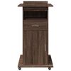 vidaXL Lectern with Wheels & Drawer Brown Oak 55x55x107 cm Engineered Wood