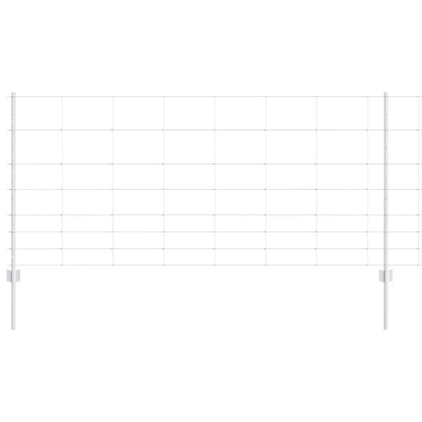 vidaXL Fence with Post Silver 1 x 50 m Steel