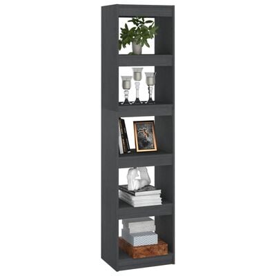 vidaXL Book Cabinet/Room Divider Grey 40x30x167.5 cm Solid Pinewood