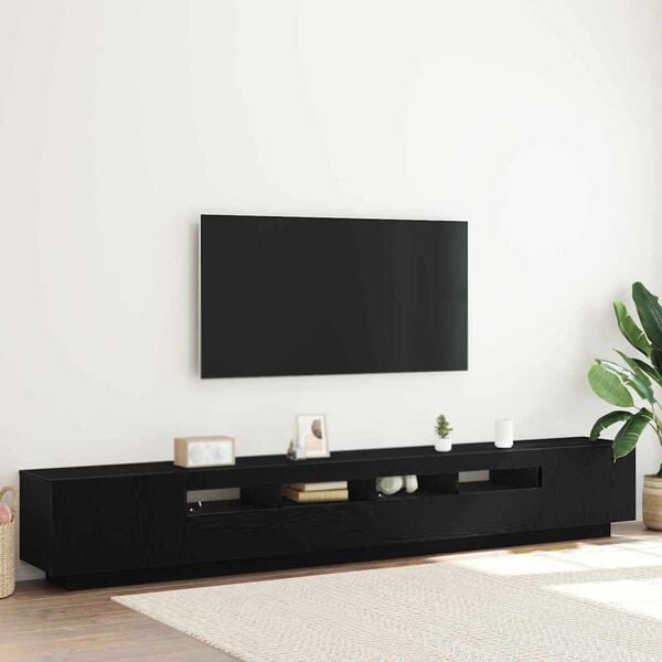 vidaXL TV Cabinet Set 3 pcs Black 260 x 35 x 40 cm Engineered Wood