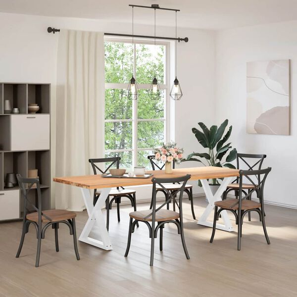 vidaXL Dining Table Legs 2 pcs White 70x(72-73.3) cm Steel