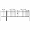 vidaXL Garden Fence Gate with Arched Top Grey 500 x 100 cm Steel
