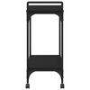 vidaXL Kitchen Trolley Black 60.5x31x72.5 cm Engineered Wood