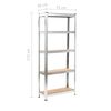 vidaXL Storage Shelf Silver 75x30x172 cm Steel and MDF