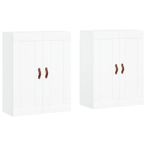 vidaXL Wall Mounted Cabinets 2 pcs White Engineered Wood