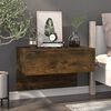 vidaXL Wall-mounted Bedside Cabinet Smoked Oak