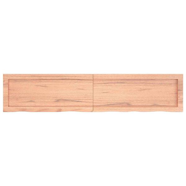 vidaXL Wall Shelf Light Brown 140x30x(2-4) cm Treated Solid Wood Oak
