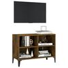 vidaXL TV Cabinet with Metal Legs Smoked Oak 69.5x30x50 cm