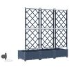 vidaXL Garden Planter 3 pcs Grey 120 x 40 x 126 cm Plastic